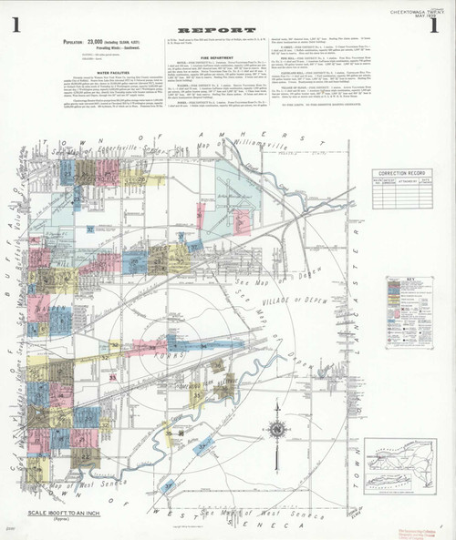 Cheektowaga Township New York 1939 - Fire Insurance Index - Old Map Reprint