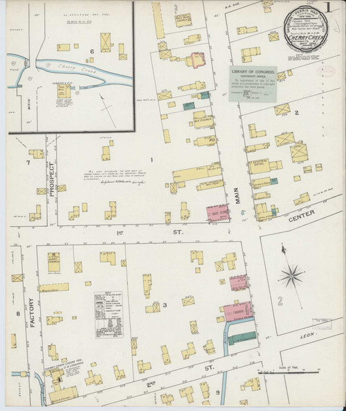 Cherry Creek New York 1893 - Fire Insurance Index - Old Map Reprint