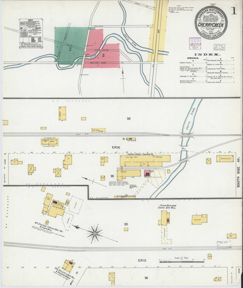 Cherry Creek New York 1904 - Fire Insurance Index - Old Map Reprint