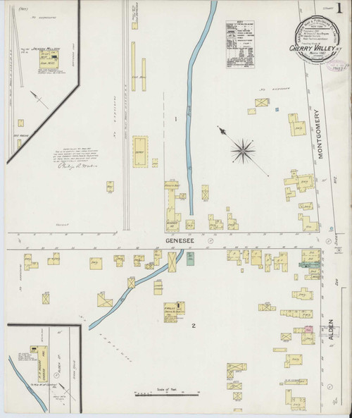 Cherry Valley New York 1887 - Fire Insurance Index - Old Map Reprint
