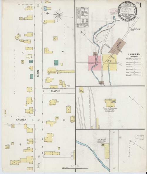 Cherry Valley New York 1892 - Fire Insurance Index - Old Map Reprint