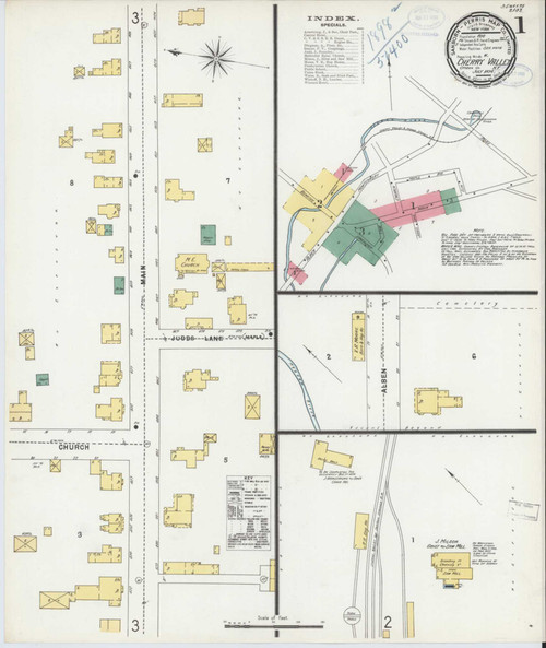 Cherry Valley New York 1898 - Fire Insurance Index - Old Map Reprint