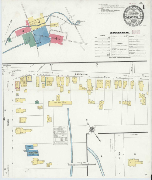 Cherry Valley New York 1909 - Fire Insurance Index - Old Map Reprint