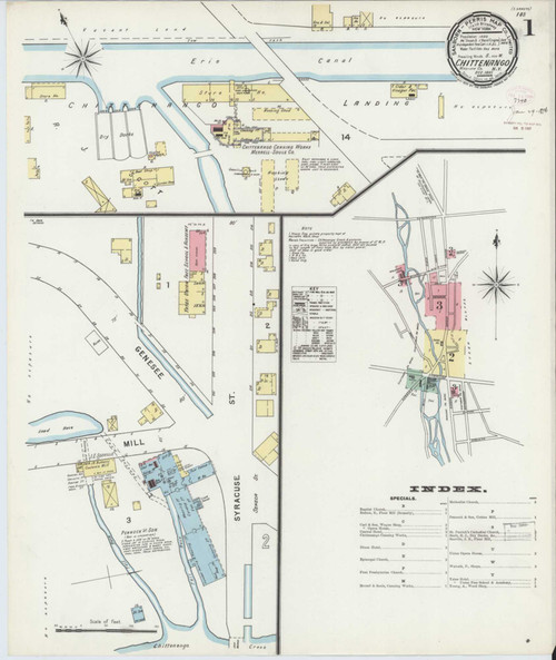 Chittenango New York 1895 - Fire Insurance Index - Old Map Reprint