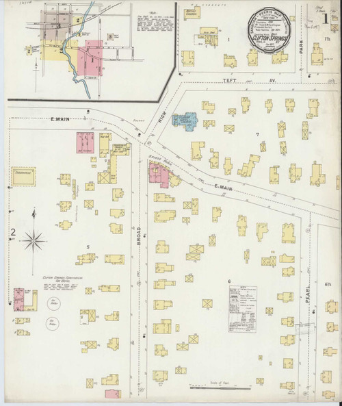 Clifton Springs New York 1897 - Fire Insurance Index - Old Map Reprint