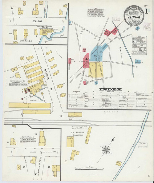 Clinton New York 1904 - Fire Insurance Index - Old Map Reprint