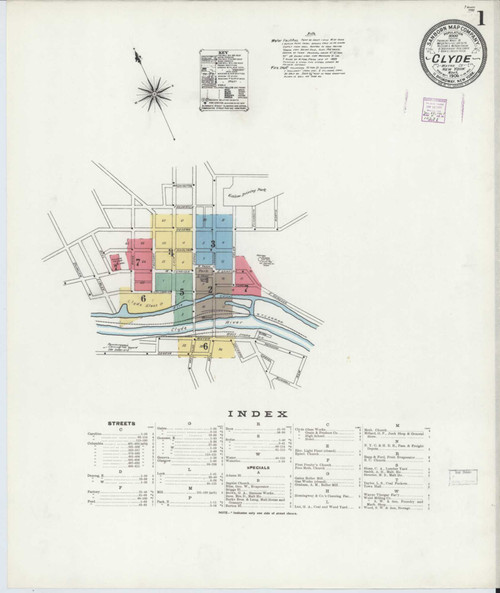 Clyde New York 1906 - Fire Insurance Index - Old Map Reprint