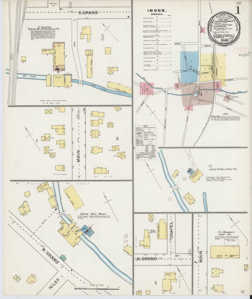 Cobleskill New York 1892 - Fire Insurance Index - Old Map Reprint