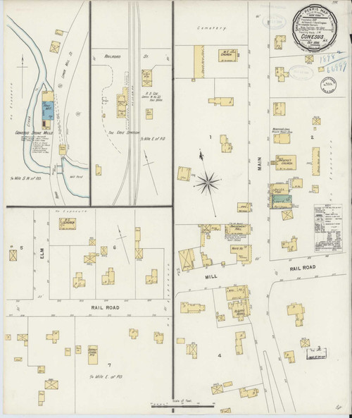 Conesus New York 1898 - Fire Insurance Index - Old Map Reprint