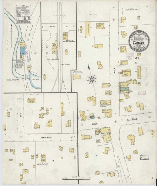 Conesus New York 1906 - Fire Insurance Index - Old Map Reprint