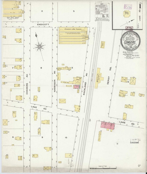 Congers New York 1909 - Fire Insurance Index - Old Map Reprint