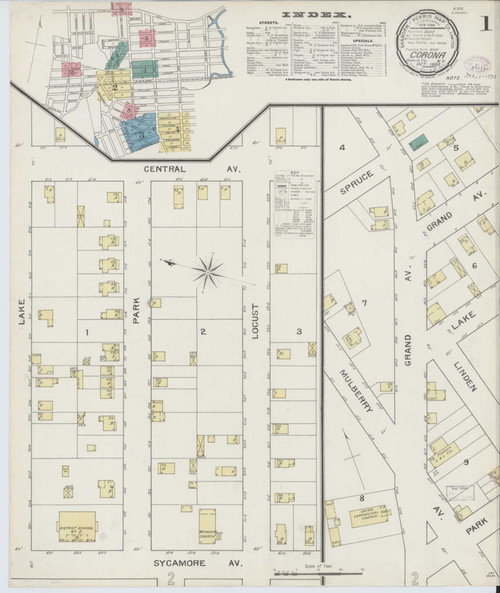 Corona New York 1893 - Fire Insurance Index - Old Map Reprint