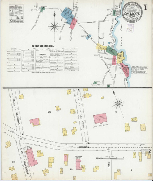 Coxsackie New York 1902 - Fire Insurance Index - Old Map Reprint
