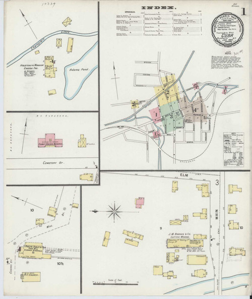 Cuba New York 1897 - Fire Insurance Index - Old Map Reprint