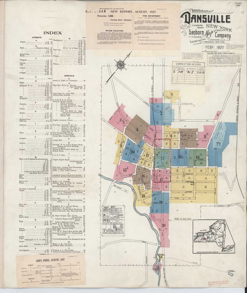Dansville New York 1944 - Fire Insurance Index - Old Map Reprint