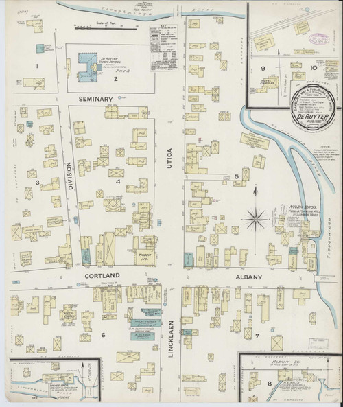 De Ruyter New York 1887 - Fire Insurance Index - Old Map Reprint