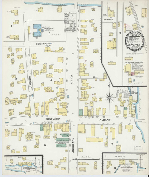De Ruyter New York 1892 - Fire Insurance Index - Old Map Reprint
