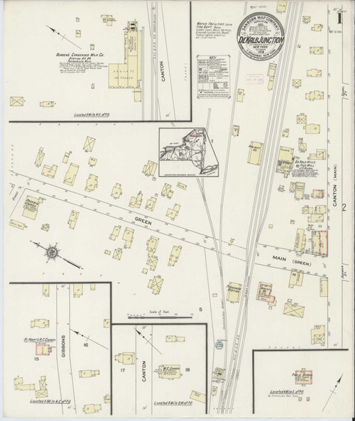 De Kalb Junction New York 1914 - Fire Insurance Index - Old Map Reprint