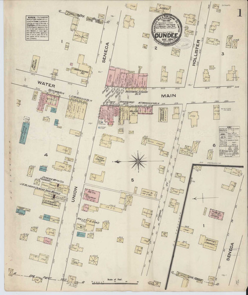 Dundee New York 1884 - Fire Insurance Index - Old Map Reprint