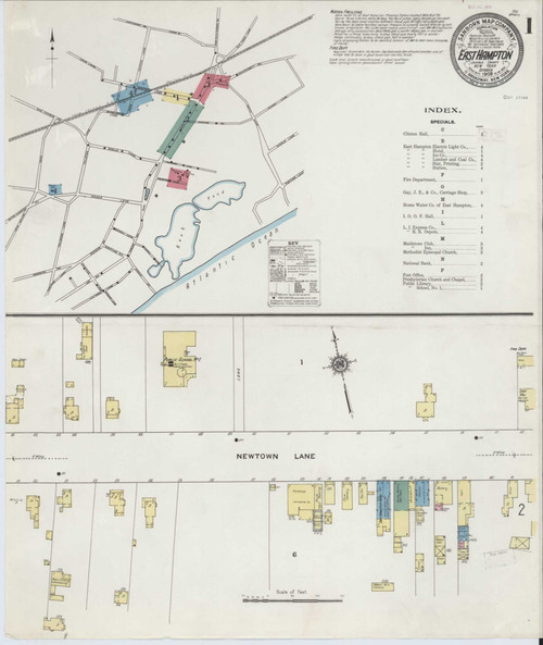 Easthampton New York 1909 - Fire Insurance Index - Old Map Reprint