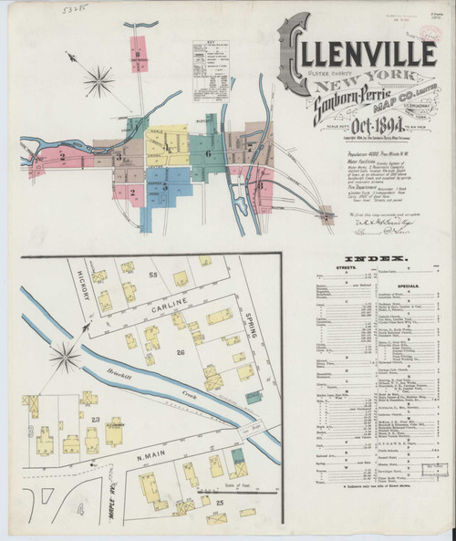 Ellenville New York 1894 - Fire Insurance Index - Old Map Reprint