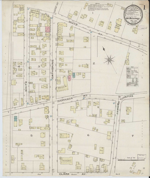 Far Rockaway New York 1886 - Fire Insurance Index - Old Map Reprint
