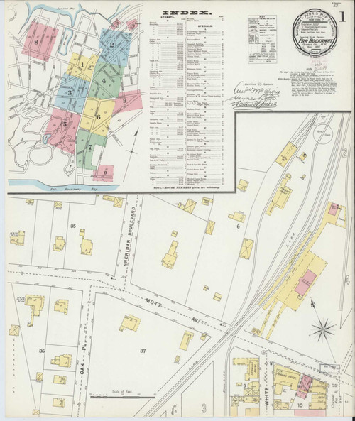 Far Rockaway New York 1895 - Fire Insurance Index - Old Map Reprint