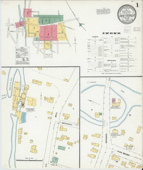 Fayetteville New York 1904 - Fire Insurance Index - Old Map Reprint