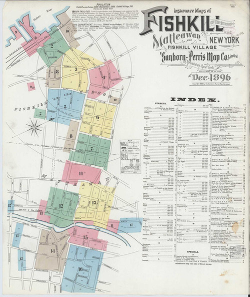 Fishkill-On-The-Hudson New York 1896 - Fire Insurance Index - Old Map Reprint