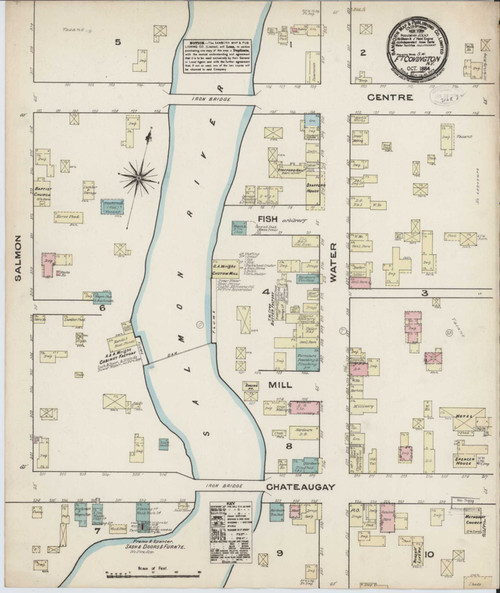 Fort Covington New York 1884 - Fire Insurance Index - Old Map Reprint