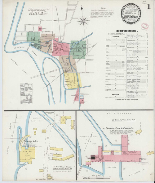 Fort Edward New York 1895 - Fire Insurance Index - Old Map Reprint