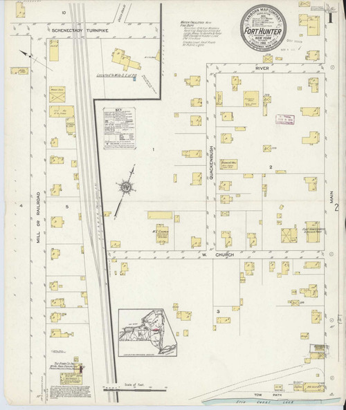 Fort Hunter New York 1913 - Fire Insurance Index - Old Map Reprint