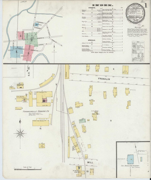Franklinville New York 1897 - Fire Insurance Index - Old Map Reprint