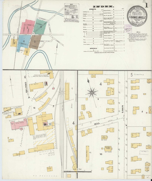 Franklinville New York 1904 - Fire Insurance Index - Old Map Reprint