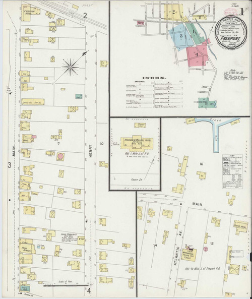 Freeport New York 1897 - Fire Insurance Index - Old Map Reprint