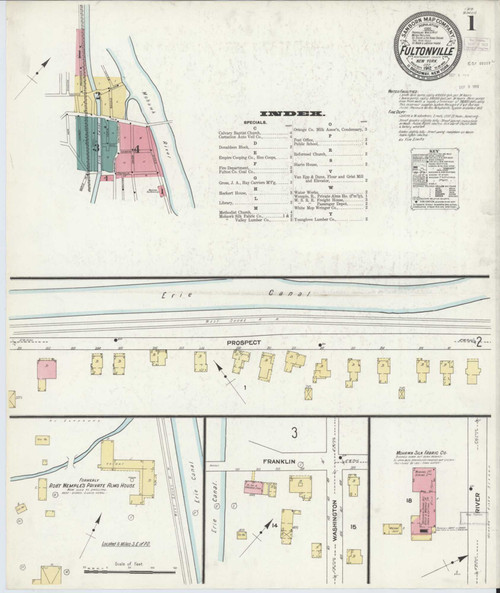 Fultonville New York 1912 - Fire Insurance Index - Old Map Reprint