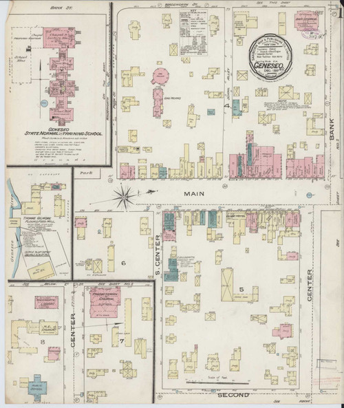 Geneseo New York 1885 - Fire Insurance Index - Old Map Reprint