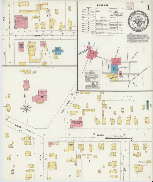 Geneseo New York 1906 - Fire Insurance Index - Old Map Reprint