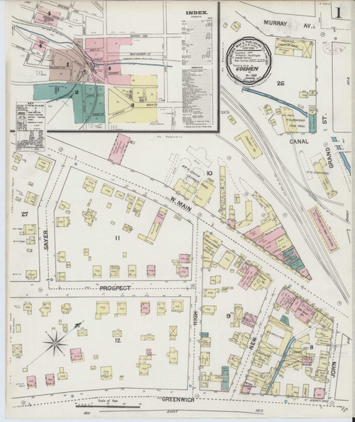 Goshen New York 1889 - Fire Insurance Index - Old Map Reprint