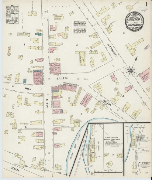 Greenwich New York 1884 - Fire Insurance Index - Old Map Reprint