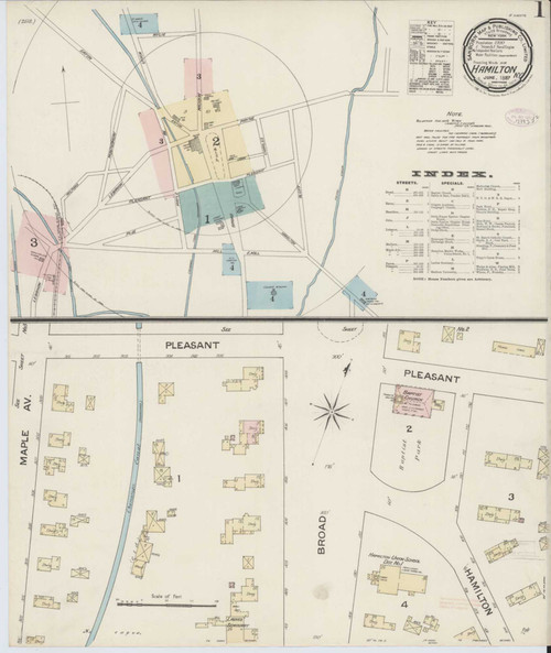 Hamilton New York 1887 - Fire Insurance Index - Old Map Reprint