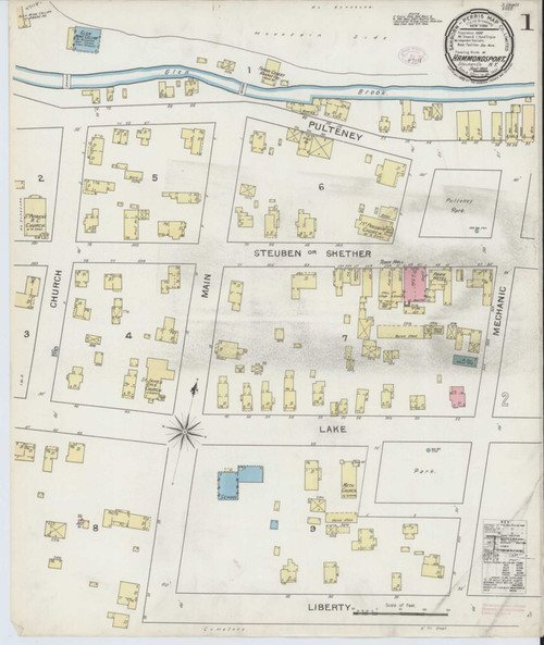 Hammondsport New York 1893 - Fire Insurance Index - Old Map Reprint
