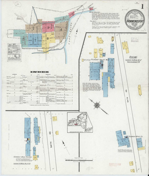 Hammondsport New York 1918 - Fire Insurance Index - Old Map Reprint