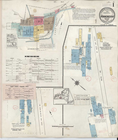 Hammondsport New York 1942 - Fire Insurance Index - Old Map Reprint