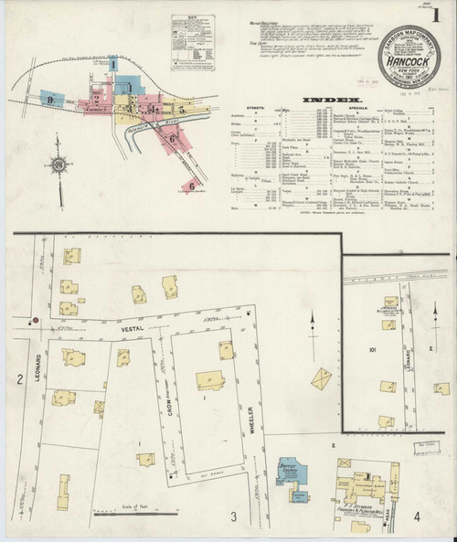 Hancock New York 1911 - Fire Insurance Index - Old Map Reprint