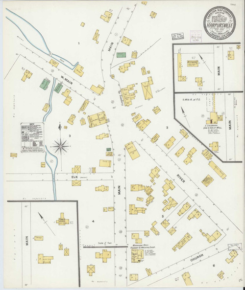 Harpursville New York 1904 - Fire Insurance Index - Old Map Reprint