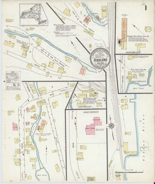 Highland New York 1912 - Fire Insurance Index - Old Map Reprint
