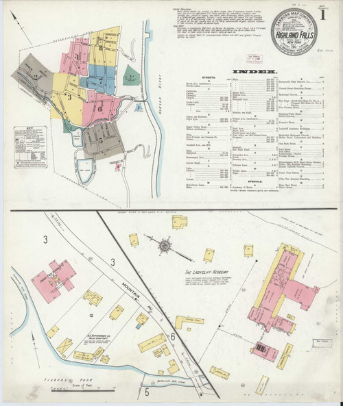 Highland Falls New York 1911 - Fire Insurance Index - Old Map Reprint