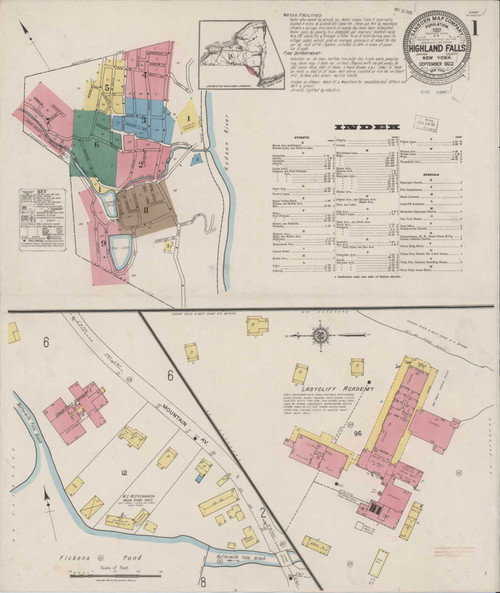 Highland Falls New York 1922 - Fire Insurance Index - Old Map Reprint
