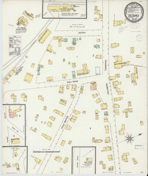 Hillsdale New York 1898 - Fire Insurance Index - Old Map Reprint
